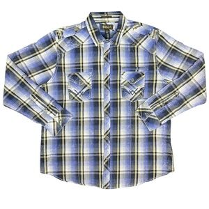 Helix Blue and White Plaid Casual Shirt
